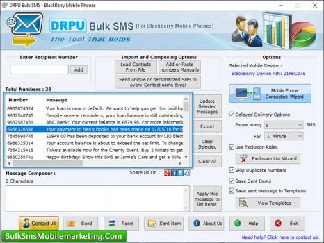Visit Listing - Blackberry Bulk SMS Marketing Software Blackberry Bulk SMS Marketing Software - Screenshot 1