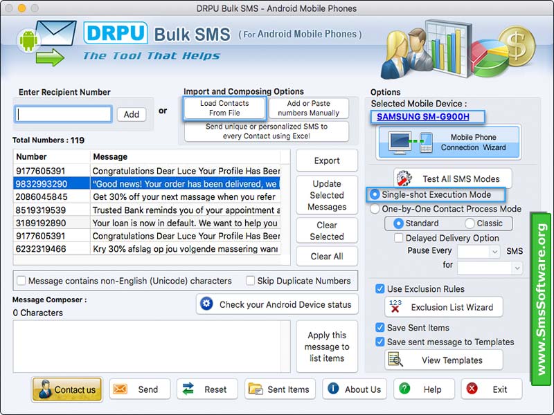 Mac SMS Software - Screenshot 1