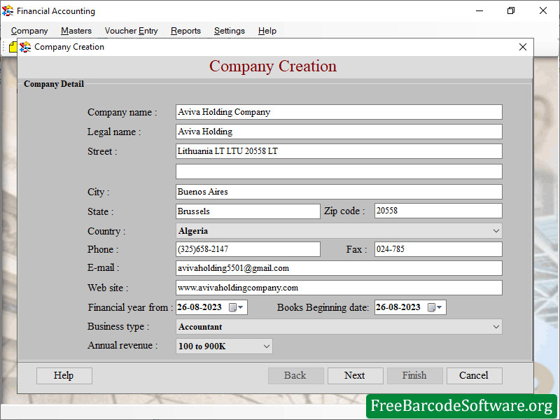 Free Barcode Accounting Software - Screenshot 1
