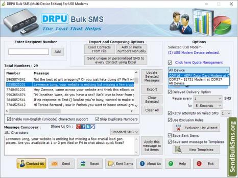 Bulk SMS Program for Multi USB Modem - Screenshot 1