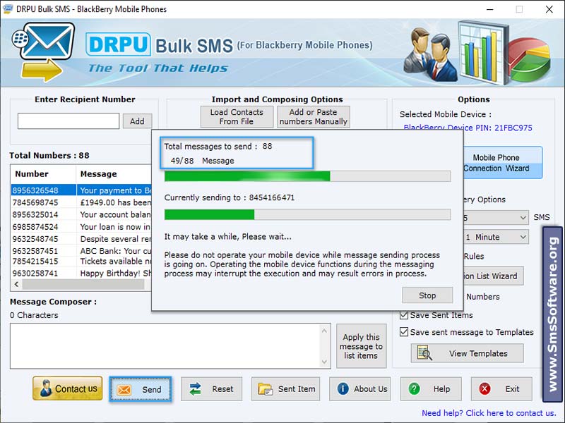 SMS Marketing Blackberry Mobile - Screenshot 1