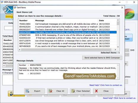 BlackBerry SMS Program - Screenshot 1