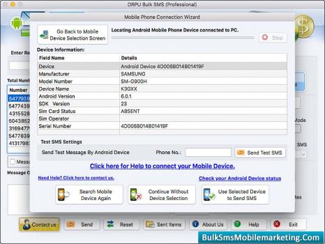 Professional Bulk SMS Software Mac - Screenshot 1