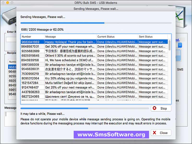 Free Mac Bulk SMS Modem - Screenshot 1