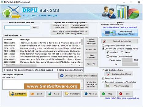 Visit Listing - Professional SMS Software Professional SMS Software - Screenshot 1