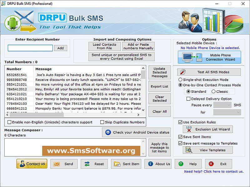 Professional SMS Software - Screenshot 1