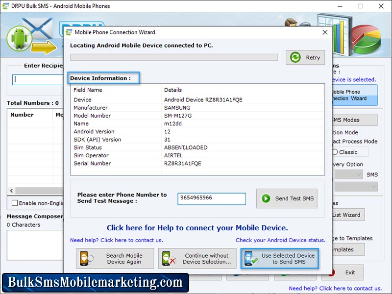 Android Phone Bulk SMS Mobile Marketing - Screenshot 1