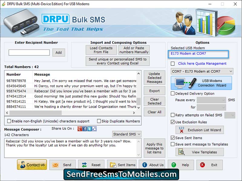 USB Modem Bulk SMS Software - Screenshot 1