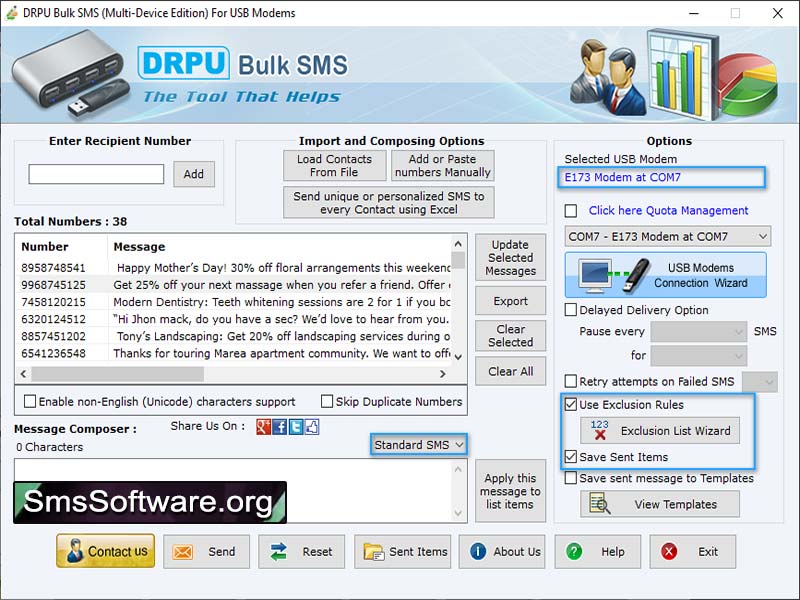 SMS Software USB Modem - Screenshot 1