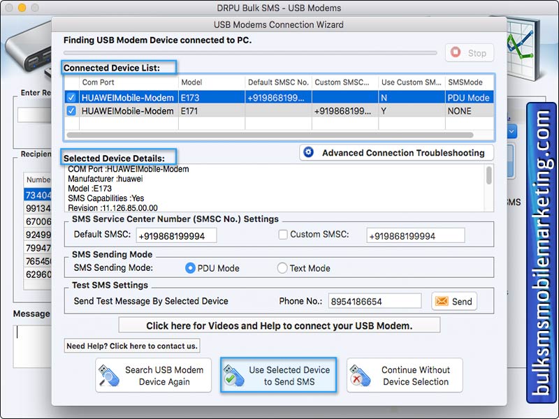 Mac Bulk SMS USB Modem - Screenshot 1