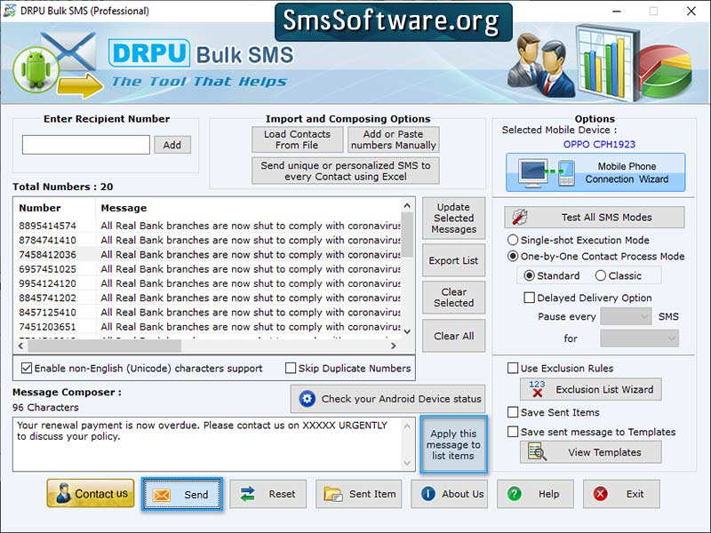 Bulk SMS Software for Professional - Screenshot 1