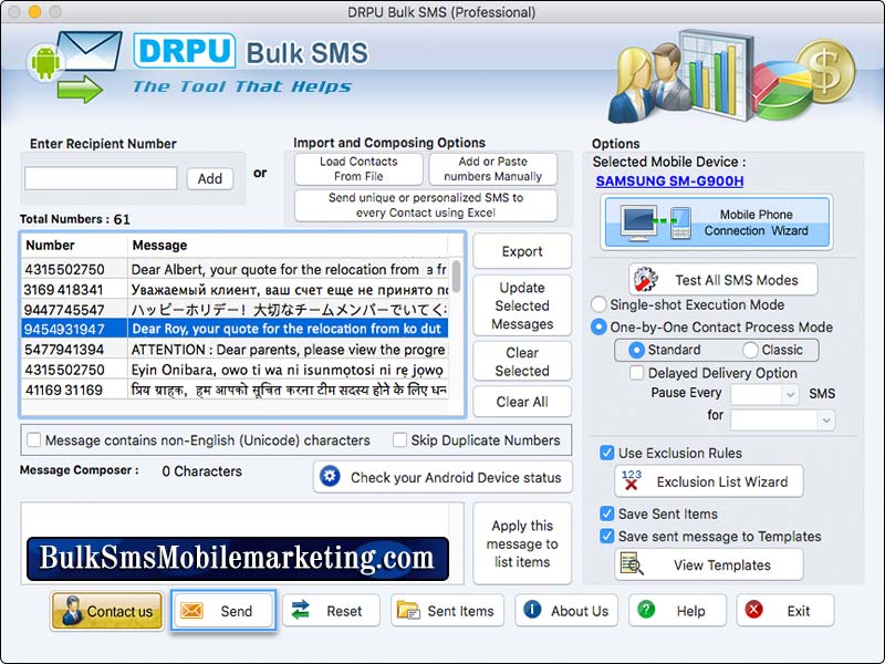 Pro Mac Bulk SMS Mobile Marketing - Screenshot 1