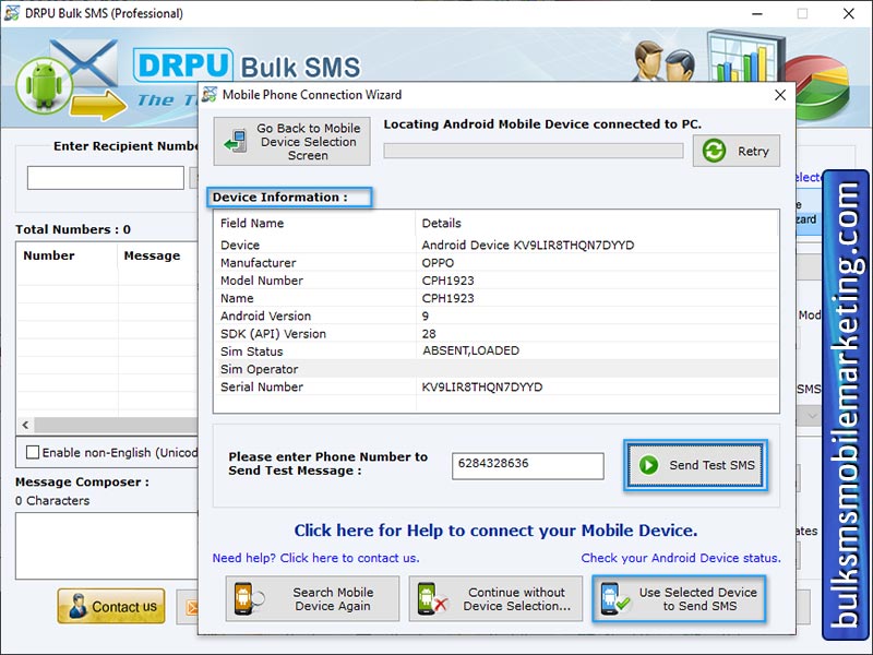 Bulk SMS Mobile Marketing Tool - Screenshot 1