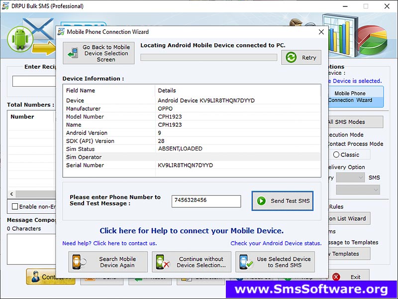 Bulk SMS Sender Tool - Screenshot 1