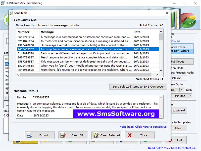 Mobile SMS Software - Screenshot 1