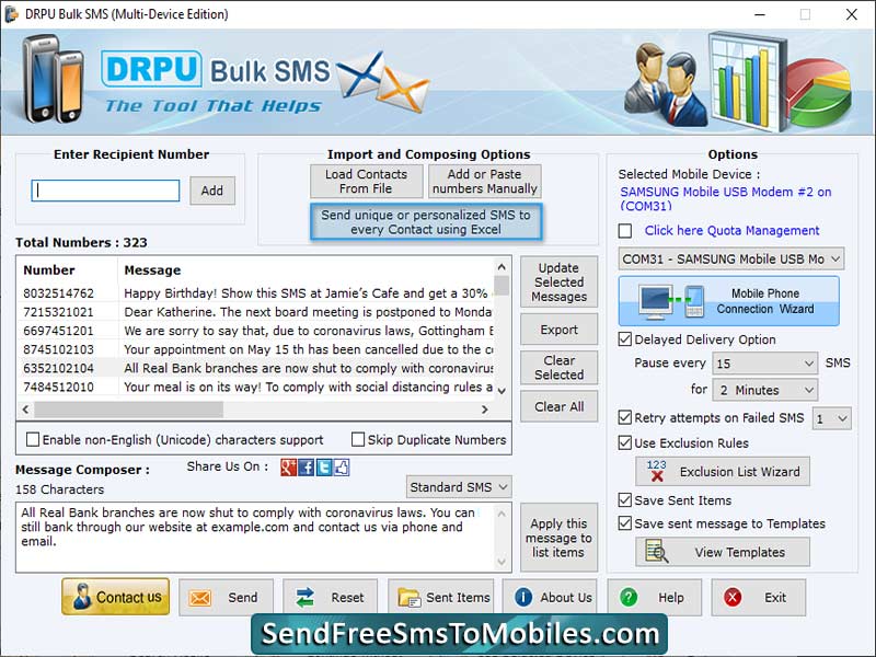 GSM Mobile Messaging Software - Screenshot 1