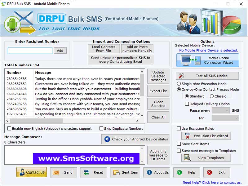 Android SMS software - Screenshot 1