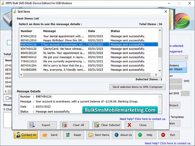 Bulk SMS Mobile Marketing Multi USB - Screenshot 1