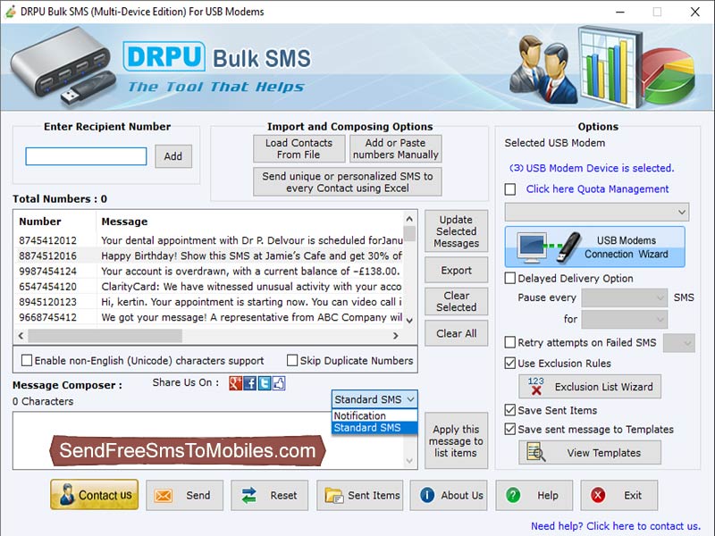 Sending SMS GSM Modem - Screenshot 1