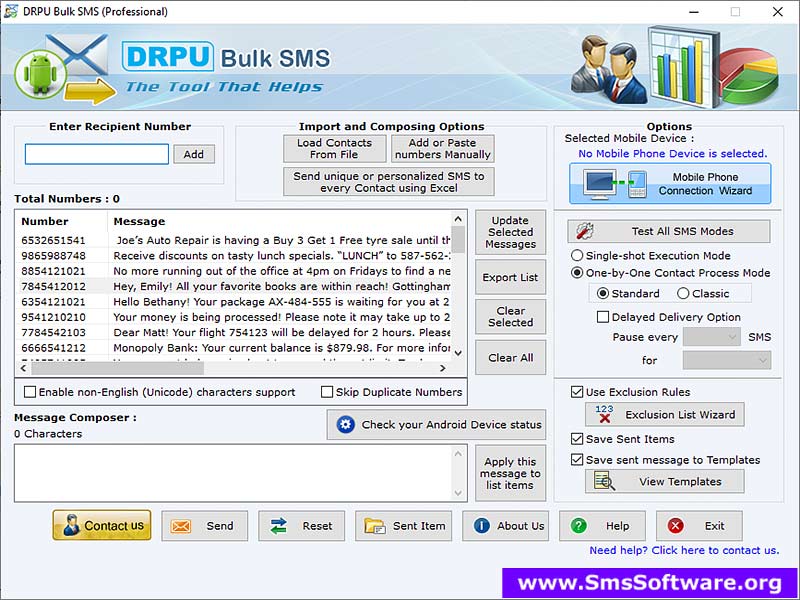 Bulk SMS Software - Screenshot 1