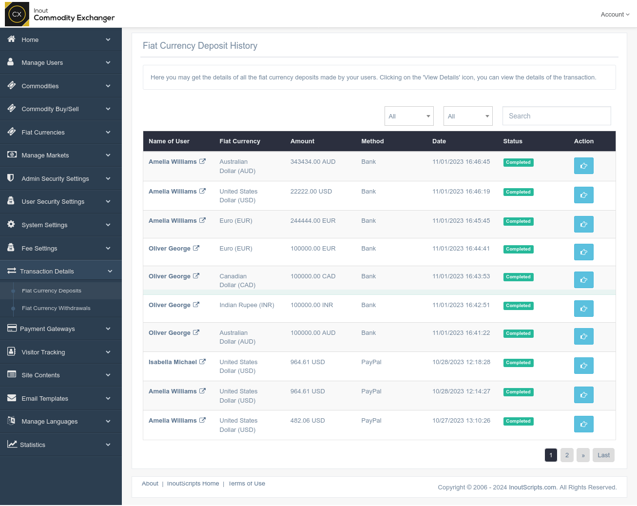 Inout Commodity Exchanger - Screenshot 1