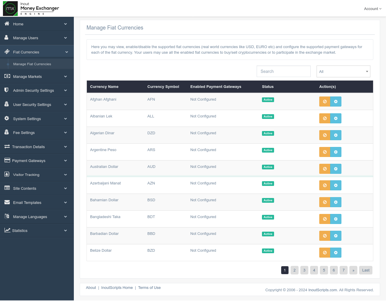 Inout Money Exchanger Engine - Screenshot 7