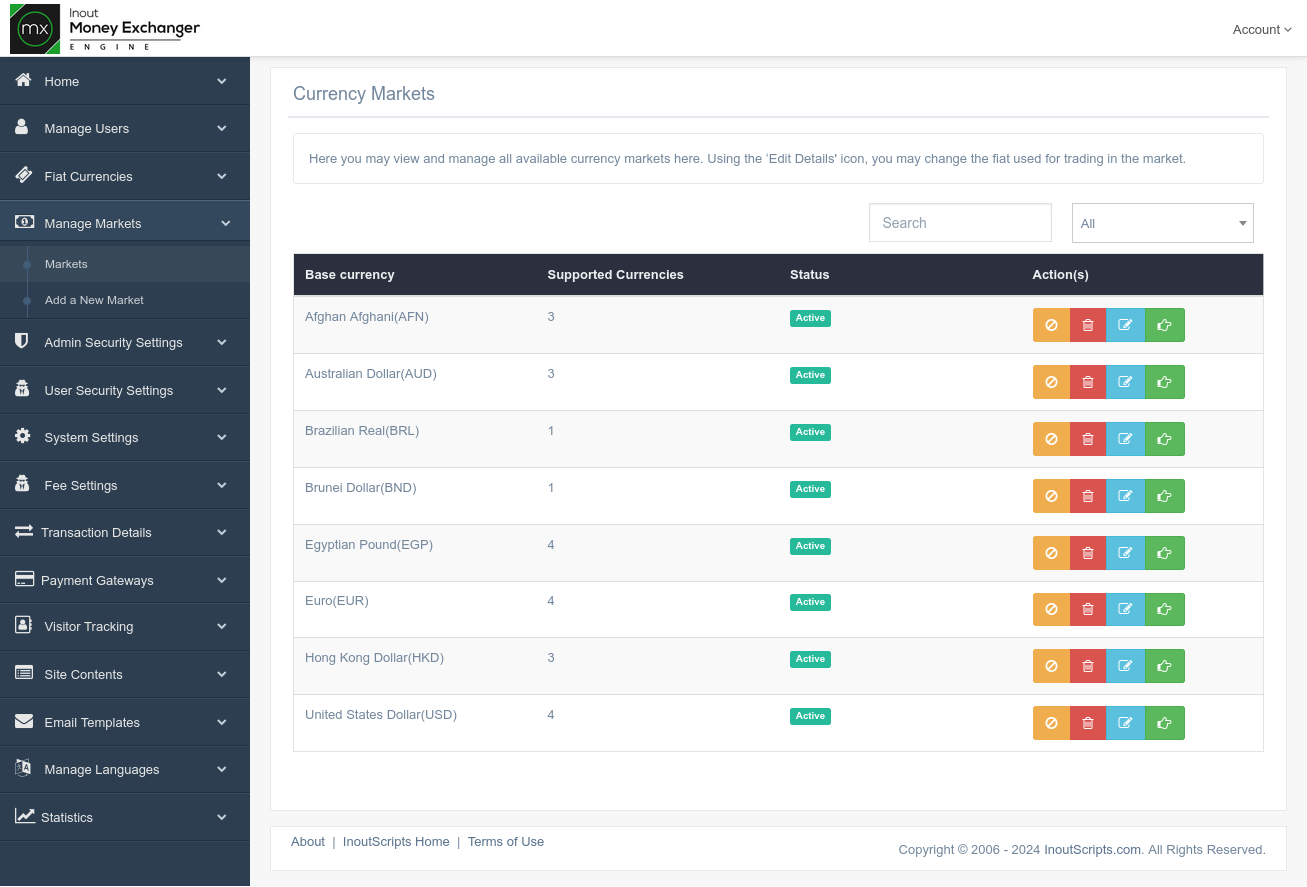 Inout Money Exchanger Engine - Screenshot 6