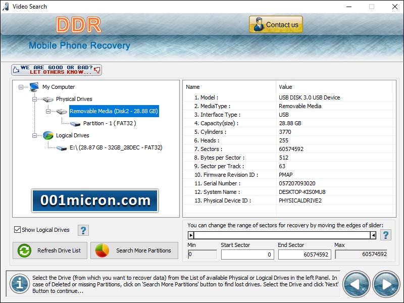 Cell Phones Data Recovery Software - Screenshot 1