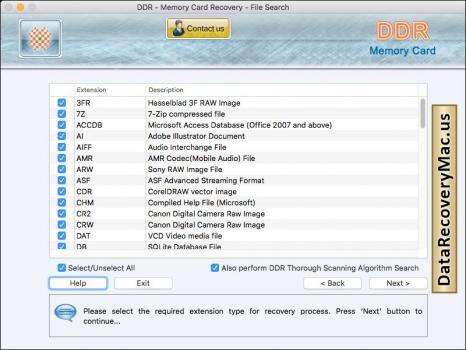 Memory Card Data Recovery MAC - Screenshot 1