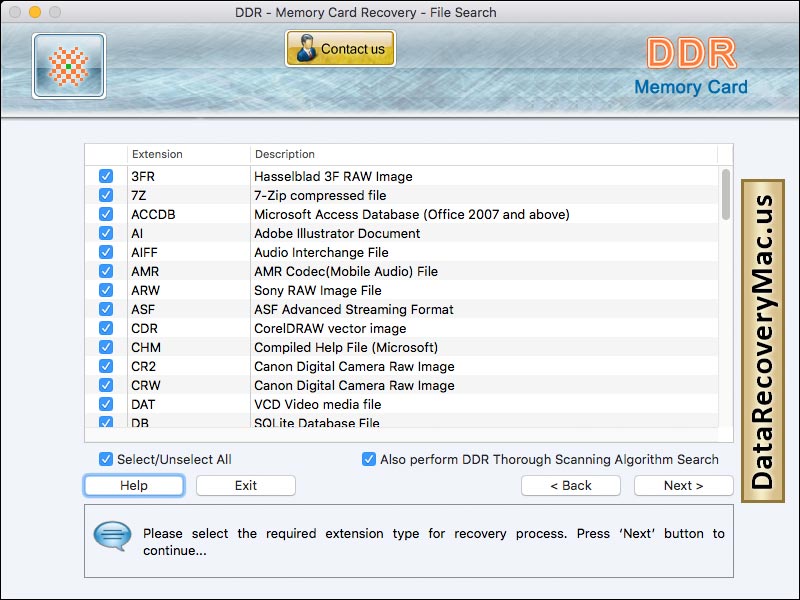 Memory Card Data Recovery MAC - Screenshot 1