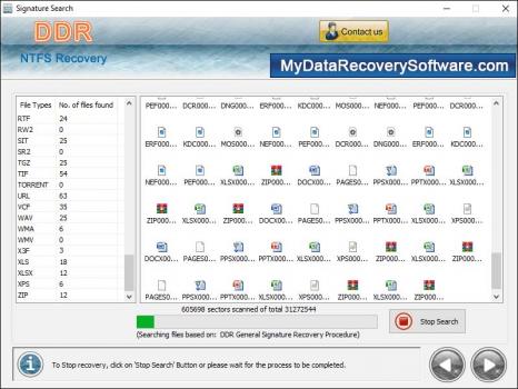 DDR Recovery Software for NTFS - Screenshot 1