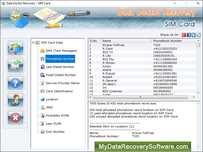 Recover SIM Card Data - Screenshot 1
