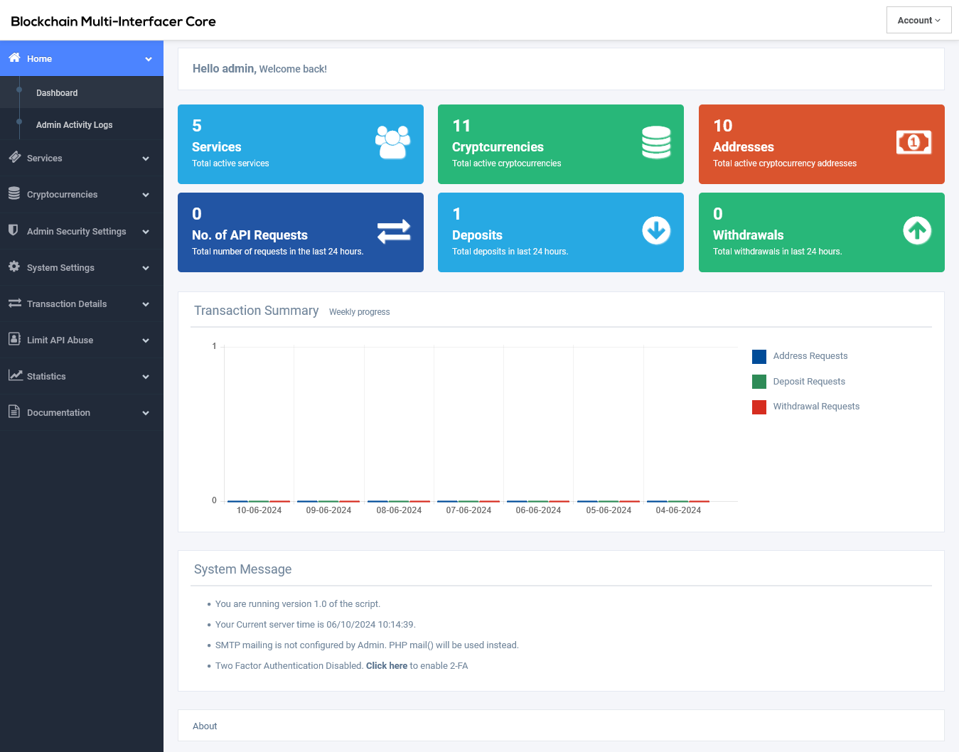 QS Blockchain Multi-Interfacer Core - Screenshot 1