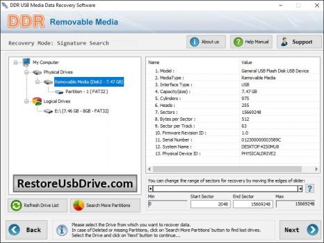 Restore USB Drive Software - Screenshot 1