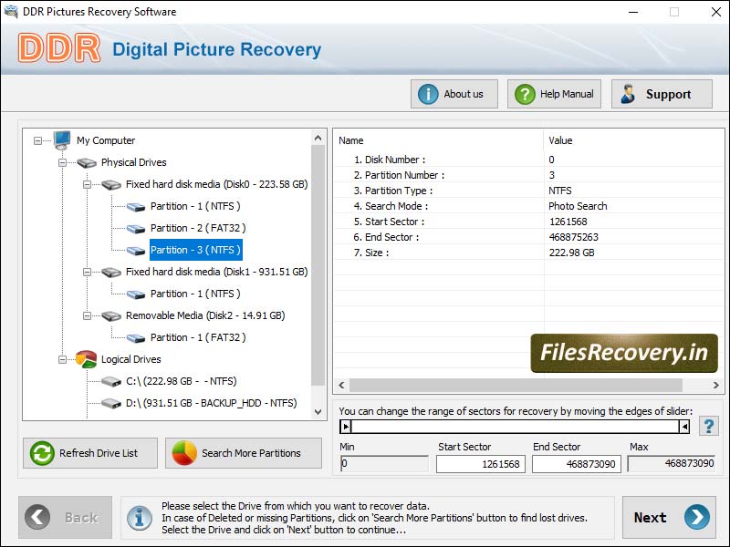 Digital Pictures Recovery Tool - Screenshot 1