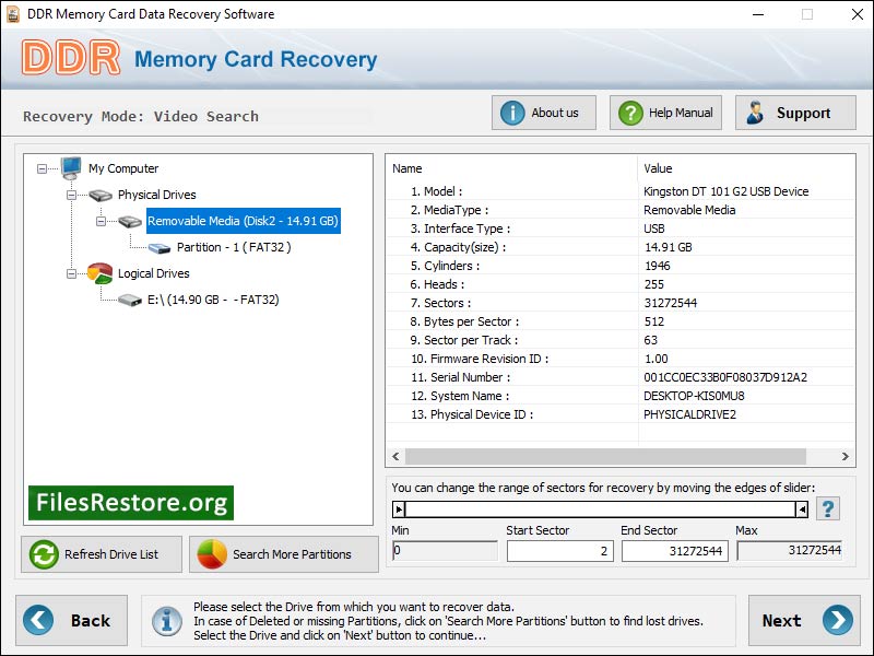 Memory Card File Recovery Tool - Screenshot 1