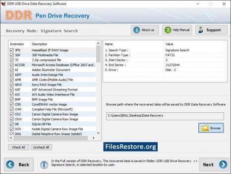 USB Files Restore - Screenshot 1