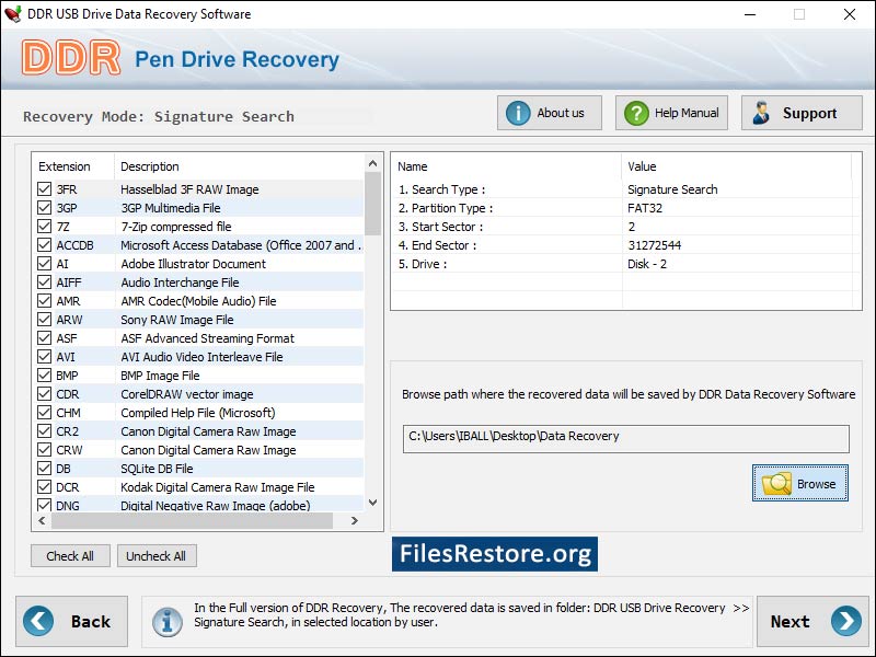 USB Files Restore - Screenshot 1