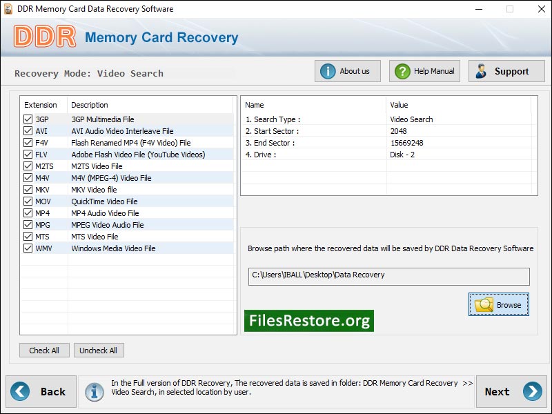 Memory Card File Restore - Screenshot 1