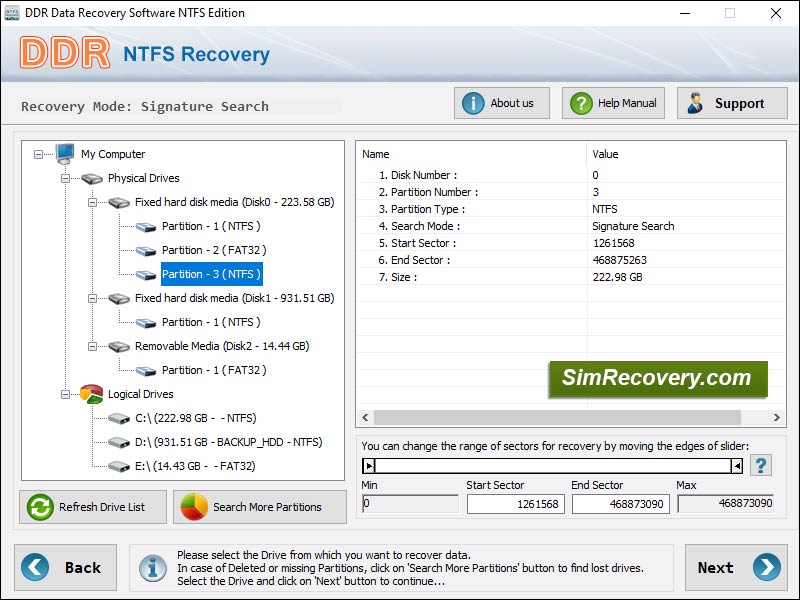 NTFS Recovery - Screenshot 1