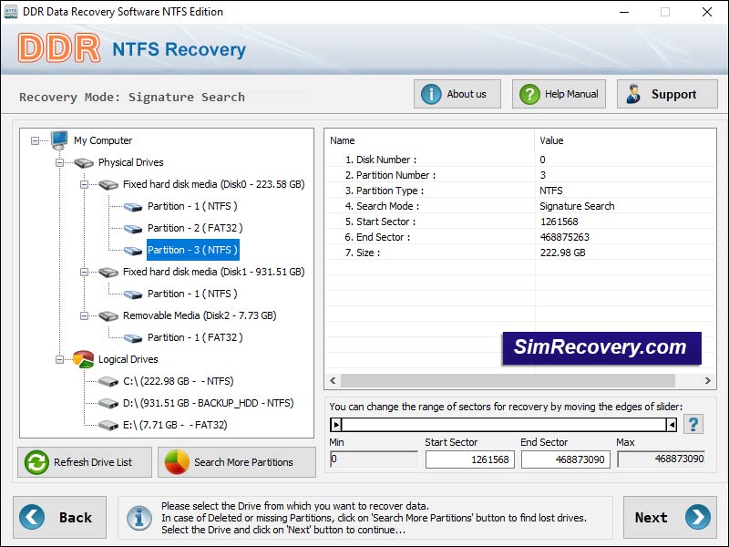 NTFS File Restore - Screenshot 1