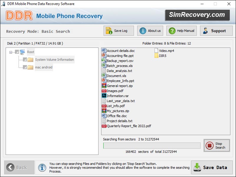 Mobile Phone Data Recovery Software - Screenshot 1