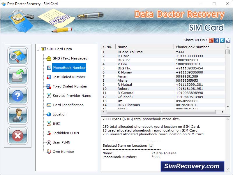 Sim Card Recovery - Screenshot 1