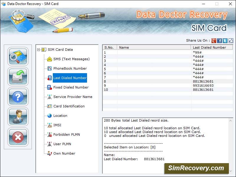 Sim Recovery - Screenshot 1
