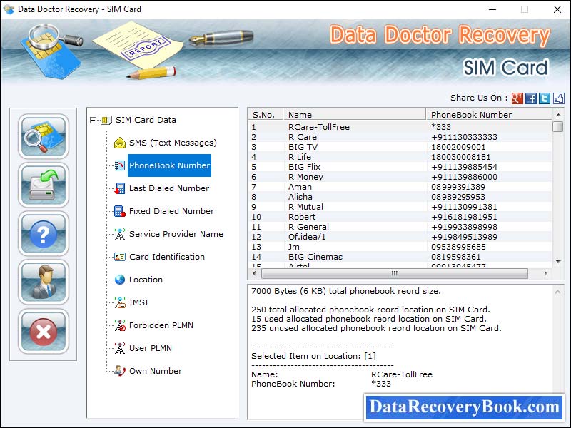 Sim Card Data Recovery - Screenshot 1