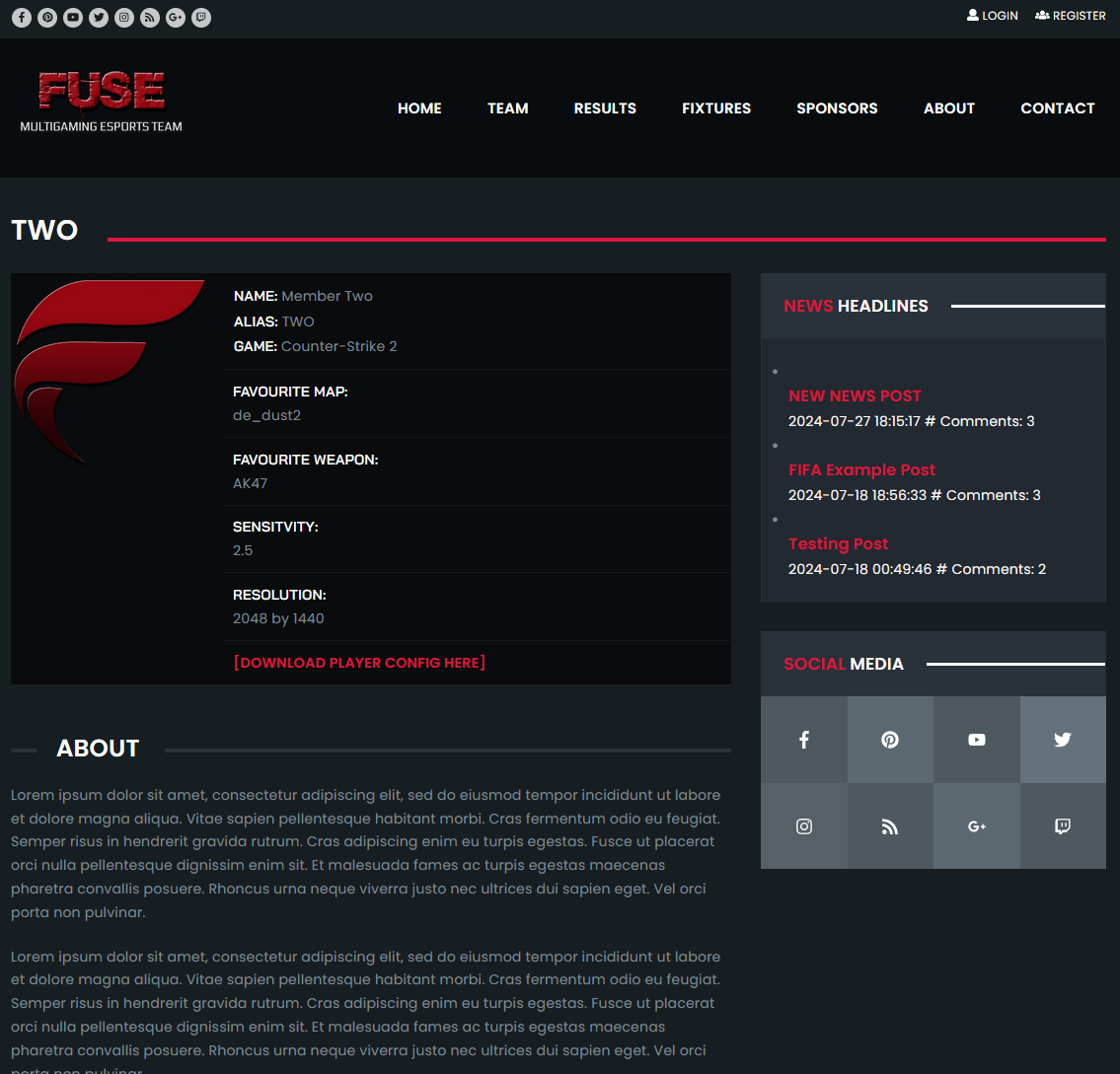 Fuse Clan Control Panel - Screenshot 2