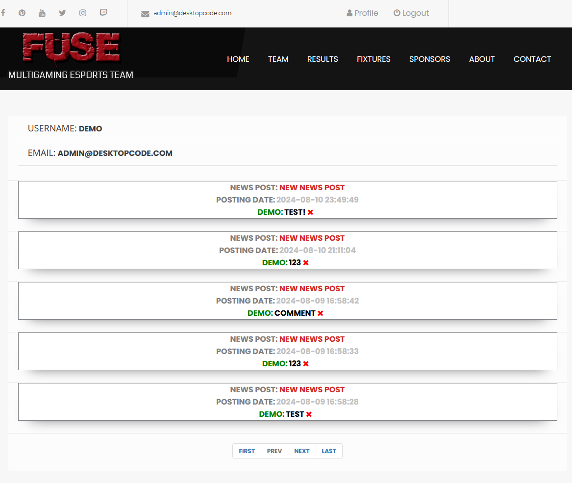 Fuse Clan Control Panel - Screenshot 6
