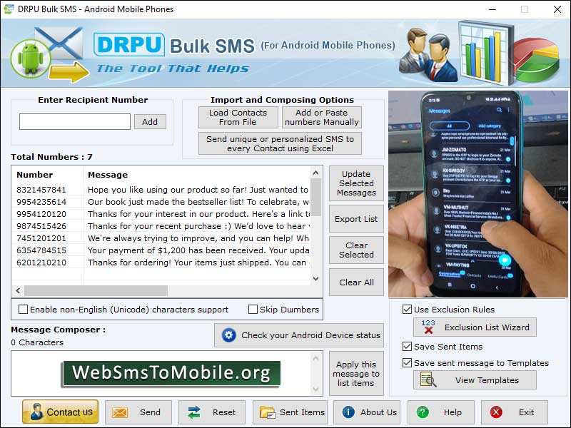 SMS Messaging Software - Screenshot 1