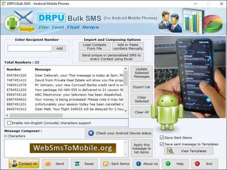 Android Mobile Phone Bulk SMS - Screenshot 1
