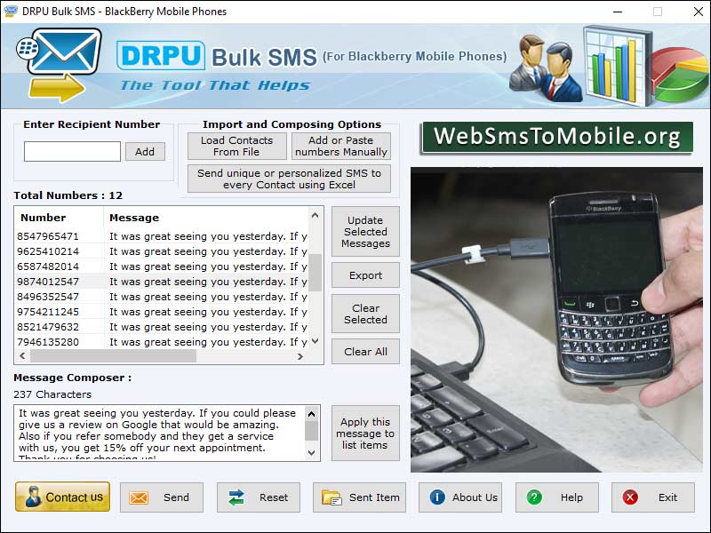 Web SMS - Screenshot 1